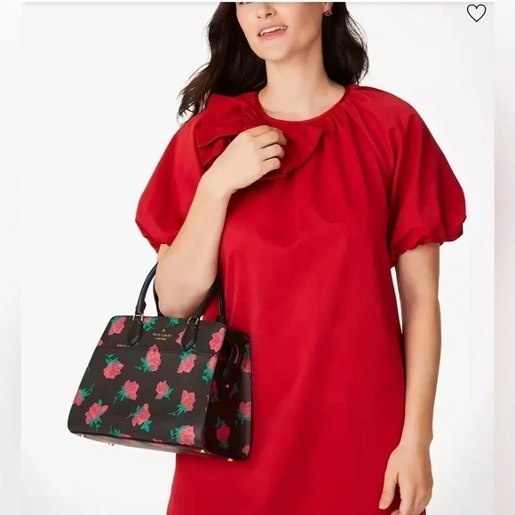 Kate Spade Madison Rose Toss Printed Medium Satchel NWT - Picture 2 of 12